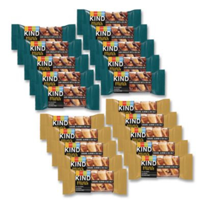 Minis, Dark Chocolate Nuts And Sea Salt/Caramel Almond And Sea Salt, 0.7 Oz Bar, 20/Pack
