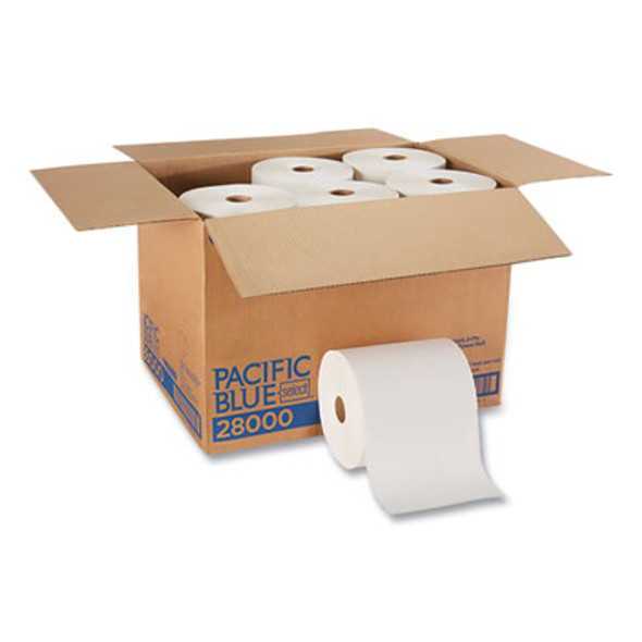 Pacific Blue Select Premium Nonperforated Paper Towels, 2-Ply, 7.88 x 350 Ft, White, 12 Rolls/Carton