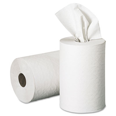 Pacific Blue Basic Recycled Paper Towel Roll, 1-Ply, 7.88" x 350 Ft, White, 12 Rolls/Carton