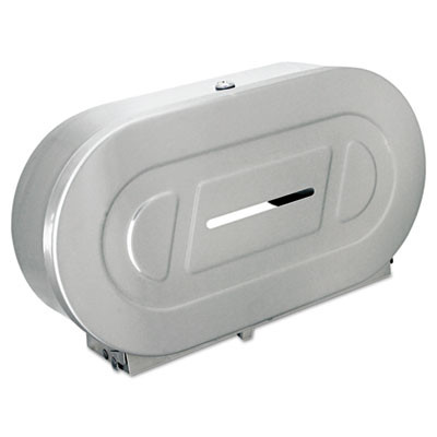 Stainless Steel Two-Roll Jumbo Toilet Tissue Dispenser, 20.81 x 5.31 x 11.38, Satin-Finish Stainless Steel