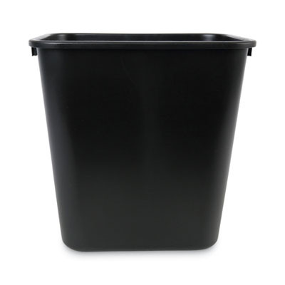 Soft-Sided Wastebasket, 28 Qt, Plastic, Black