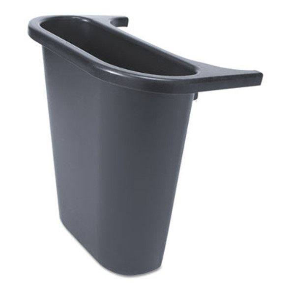 Saddle Basket Recycling Bin, Plastic, Black