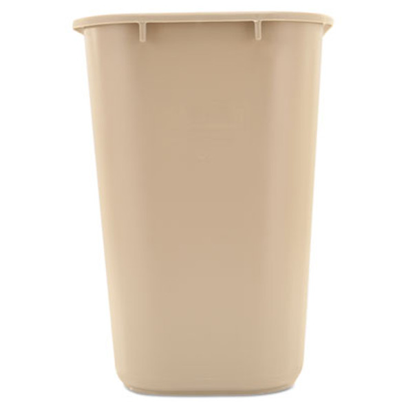 Deskside Plastic Wastebasket, 7 Gal, Plastic, Beige