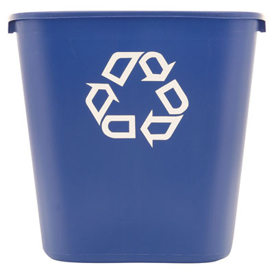 Deskside Recycling Container, Medium, 28.13 Qt, Plastic, Blue