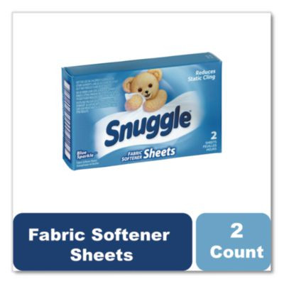 Vend-Design Fabric Softener Sheets, Blue Sparkle Scent, 2 Sheets/Box, 100 Boxes/Carton