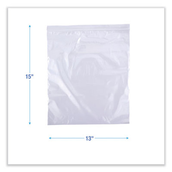 Reclosable Food Storage Bags, 2 Gallon, 13" x 15", Clear, 100/Box