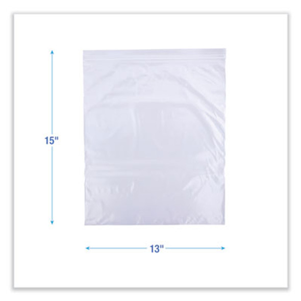 Reclosable Freezer Storage Bags, 2 Gal, 13" x 15", Clear, 100/Box