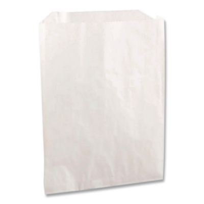 Grease-Resistant Single-Serve Bags, 6" x 0.75" x 6.5", White, 2,000/Carton