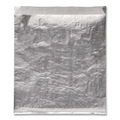 Foil Single-Serve Bags, Unlabeled Burger, 6" x 0.75" x 6.5", Silver, 1,000/Carton