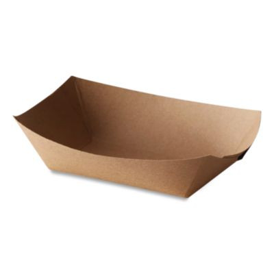 Ecocraft Food Trays, 2 Lb Capacity, 6.5 x 1.63 x 1.63, Natural, Paper, 1,000/Carton