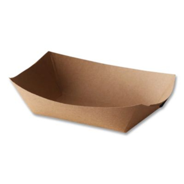 Ecocraft Food Trays, 3 Lb Capacity, Natural, Paper, 500/Carton