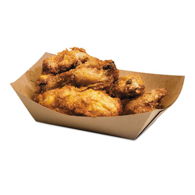 Ecocraft Food Trays, 3 Lb Capacity, Natural, Paper, 500/Carton