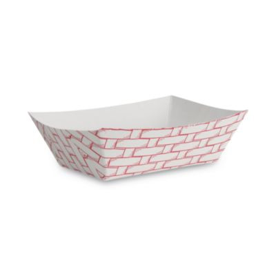 Paper Food Baskets, 1 Lb Capacity, Red/White, 1,000/Carton