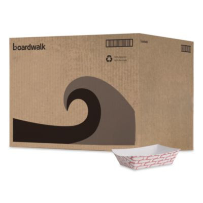 Paper Food Baskets, 2 Lb Capacity, Red/White, 1,000/Carton