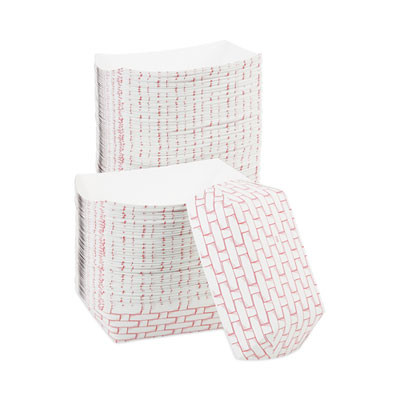 Paper Food Baskets, 2.5 Lb Capacity, Red/White, 500/Carton