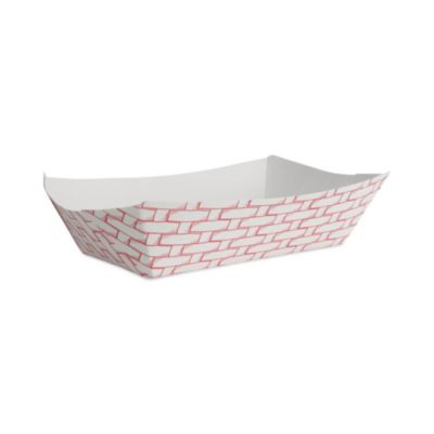 Paper Food Baskets, 5 Lb Capacity, Red/White, 500/Carton