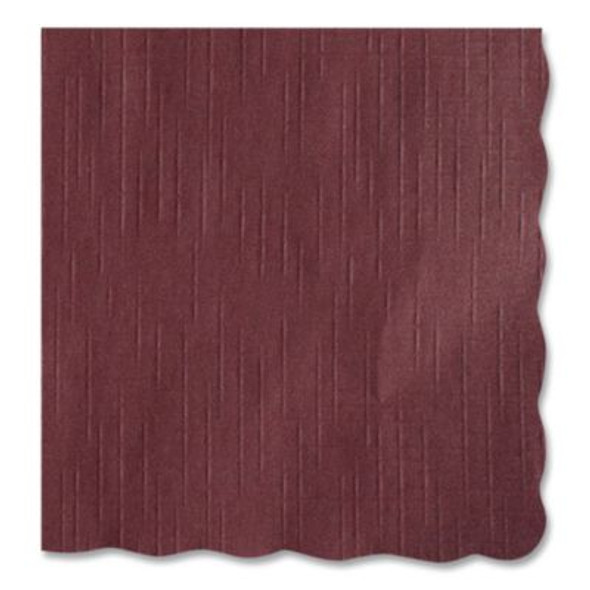 Placemats, Smooth Surface, Scalloped Edges, 13.5" x 9.5", Burgundy, 1,000/Carton