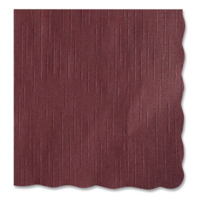 Placemats, Smooth Surface, Scalloped Edges, 13.5" x 9.5", Burgundy, 1,000/Carton