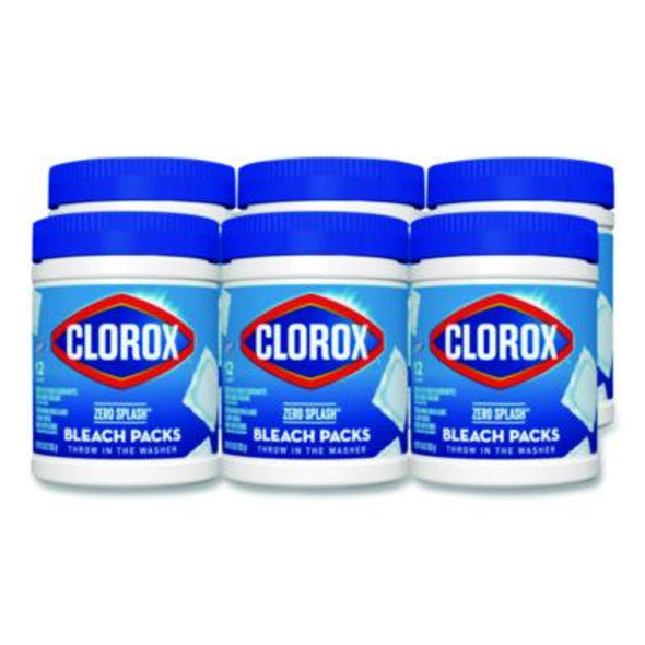 Zero Splash Bleach Packs, Regular, 12 Packs/Canister, 6 Canisters/Carton