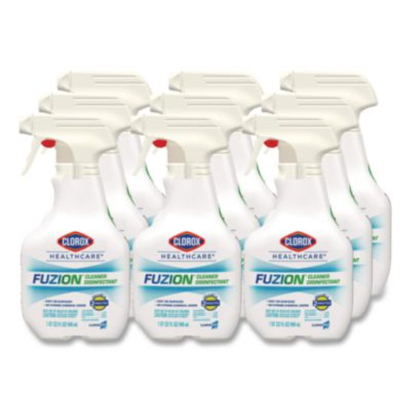 Fuzion Cleaner Disinfectant, Unscented, 32 Oz Spray Bottle, 9/Carton