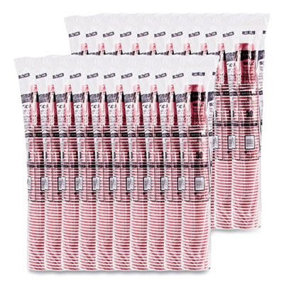 Paper Hot Drink Cups In Bistro Design, 16 Oz, Maroon, 1,000/Carton