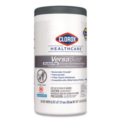 Versasure Cleaner Disinfectant Wipes, 1-Ply, 6.75 x 8, Fragranced, White, 85/Canister, 6 Canisters/Carton
