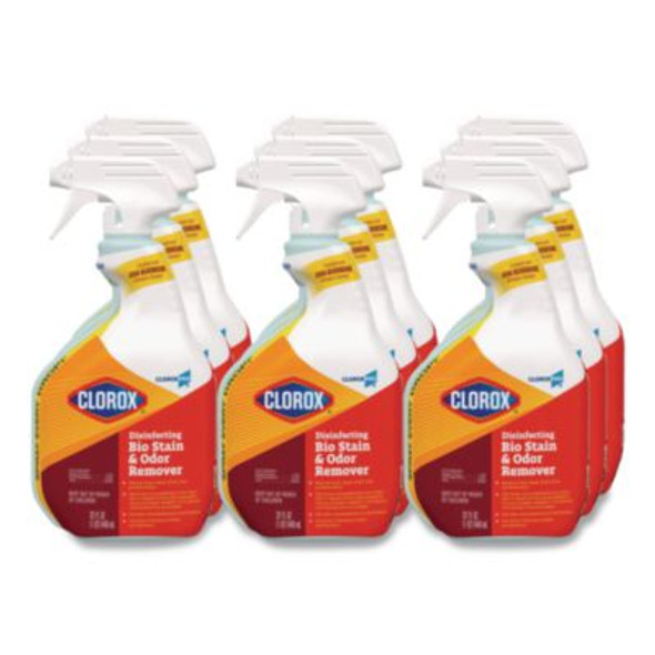 Cloroxpro Disinfecting Bio Stain And Odor Remover, Fragranced, 32 Oz Spray Bottle, 9/Carton