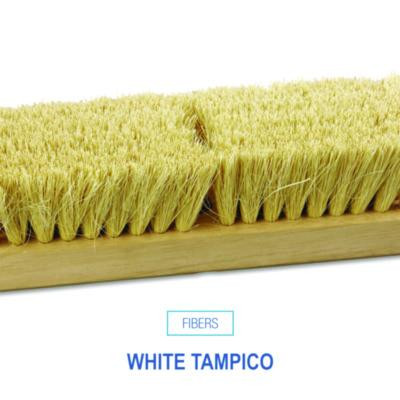 Deck Brush Head, 2" White Tampico Fiber Bristles, 10" Brush