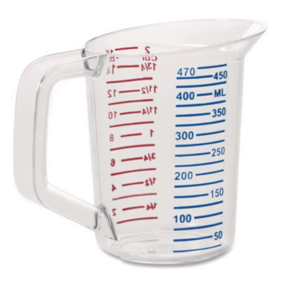 Bouncer Measuring Cup, 16 Oz, Plastic, Clear