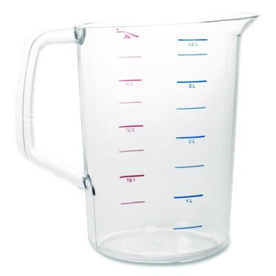 Bouncer Measuring Cup, 4 Qt, Plastic, Clear