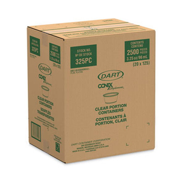 Conex Complements Portion/Medicine Cups, 3.25 Oz, Plastic, Clear, 125/Bag, 20 Bags/Carton
