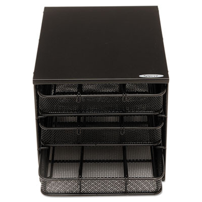 Onyx Three Drawer Hospitality Organizer, 7 Compartments, 11.5 x 8.25 x 8.25, Black