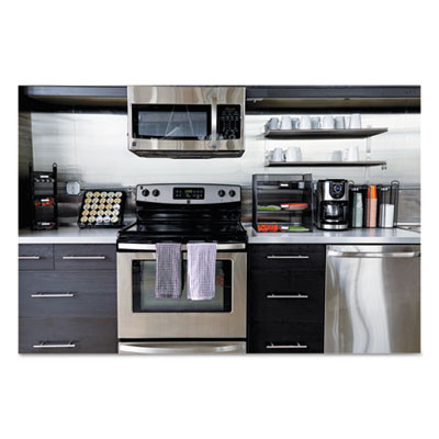 Onyx Breakroom Organizers, 3 Compartments, 12.75 x 4.5 x 13.25, Steel Mesh, Black