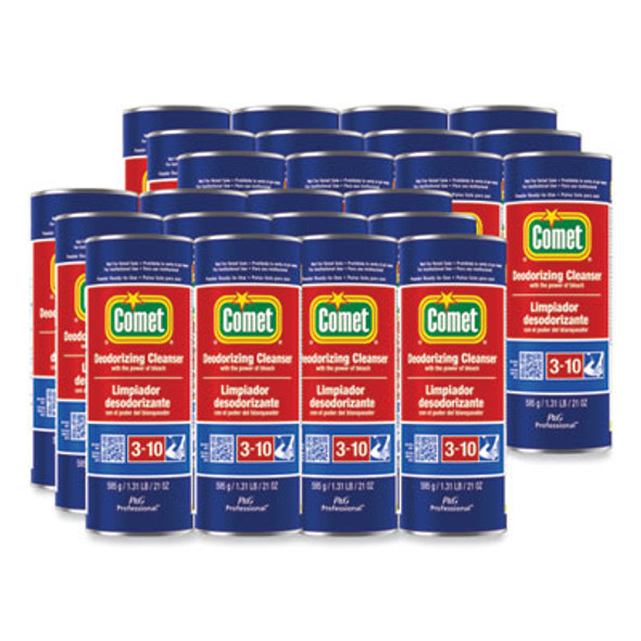 Deodorizing Cleanser With Bleach, Powder, 21 Oz Canister, 24/Carton
