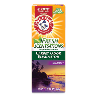 Fresh Scentsations Carpet Odor Eliminator, Island Mist, 30 Oz Box, 6/Carton