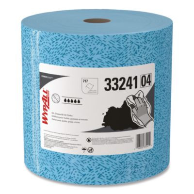 Power Clean Oil, Grease And Ink Cloths, Jumbo Roll, 9.8 x 12.2, Blue, 717/Roll