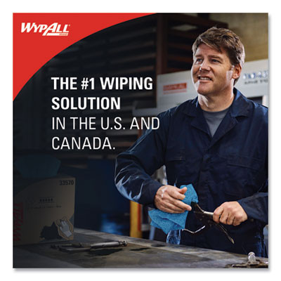 Power Clean Oil, Grease And Ink Cloths, Brag Box, 12.1 x 16.8, Blue, 180/Box