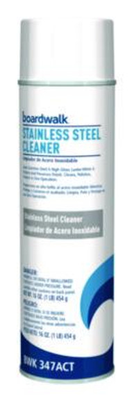 Stainless Steel Cleaner And Polish, Water-In-Oil Based, Lemon Scent, 18 Oz Aerosol Spray, 12/Carton