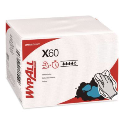 General Clean X60 Cloths, 1/4 Fold, 12.5 x 13, White, 76/Box, 12 Boxes/Carton