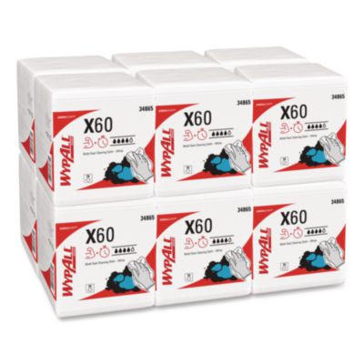 General Clean X60 Cloths, 1/4 Fold, 12.5 x 13, White, 76/Box, 12 Boxes/Carton