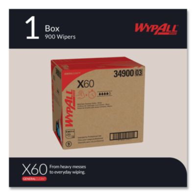 General Clean X60 Cloths, Flat Sheet, 12.5 x 16.8, White, 150/Box, 6 Boxes/Carton