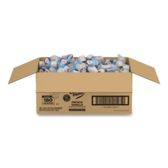 Liquid Coffee Creamer, French Vanilla, 0.38 Oz Mini Cups, 180/Carton