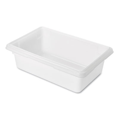 Food/Tote Boxes, 3.5 Gal, 18 x 12 x 6, White, Plastic