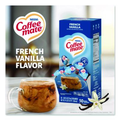 Liquid Coffee Creamer, French Vanilla, 0.38 Oz Mini Cups, 50/Box