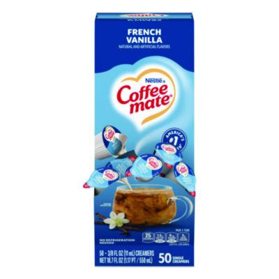 Liquid Coffee Creamer, French Vanilla, 0.38 Oz Mini Cups, 50/Box