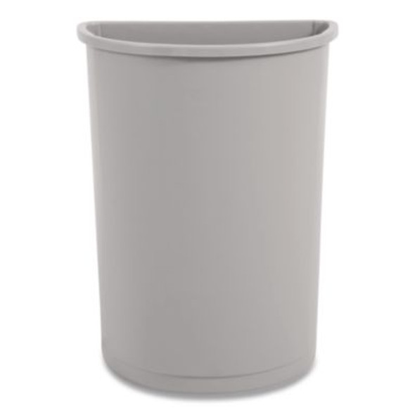 Untouchable Half-Round Plastic Receptacle, 21 Gal, Plastic, Gray