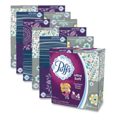 Ultra Soft Facial Tissue, 2-Ply, White, 56 Sheets/Box, 4 Boxes/Pack, 6 Packs/Carton