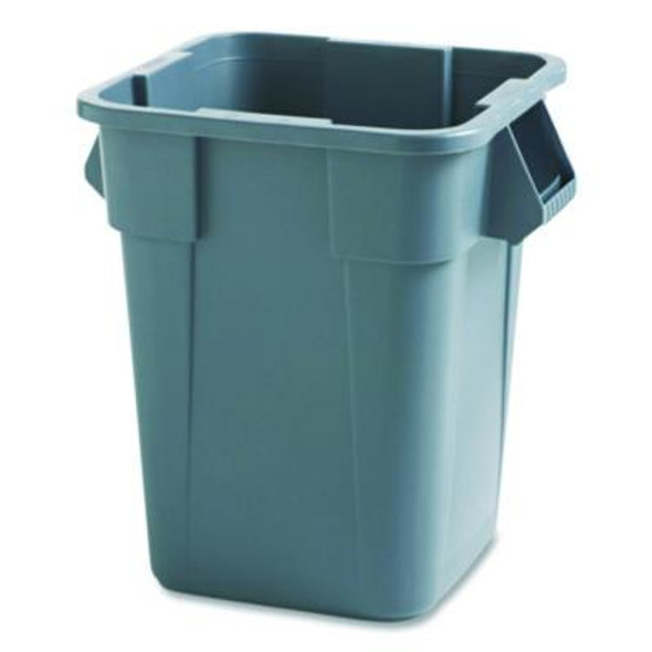 Square Brute Container, 40 Gal, Polyethylene, Gray