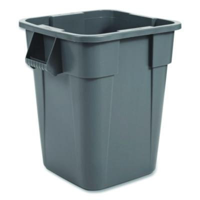 Square Brute Container, 40 Gal, Polyethylene, Gray
