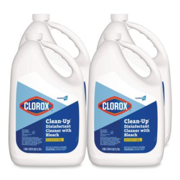 Cloroxpro Clean-Up Disinfectant Cleaner With Bleach, 128 Oz Refill Bottle, 4/Carton